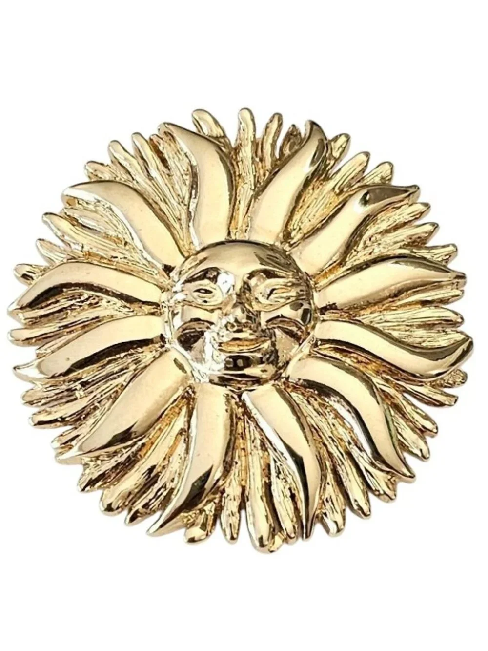 St. John Gold Tone Sun Brooch Signed, J68 - Picture 2 of 7